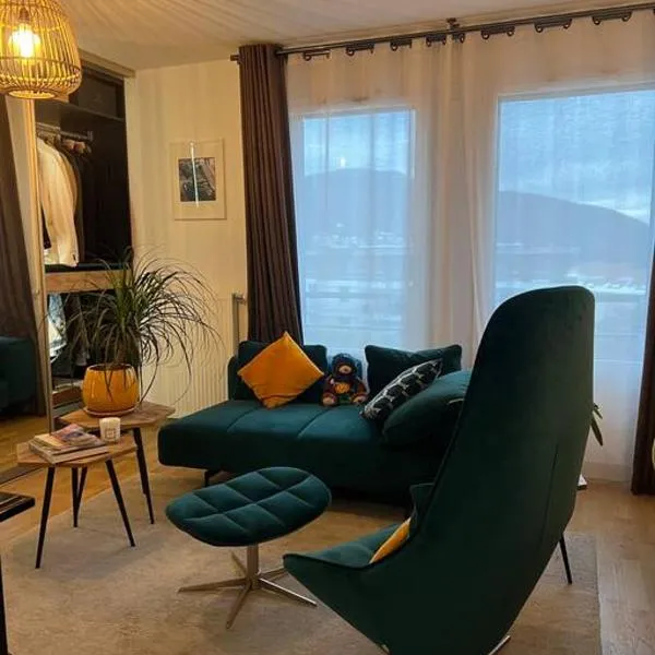 Warm apartment + private free park.